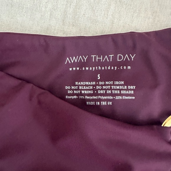 Away That Day Swimwear. Acapulco bottom size small, color Plum. - Picture 6 of 6